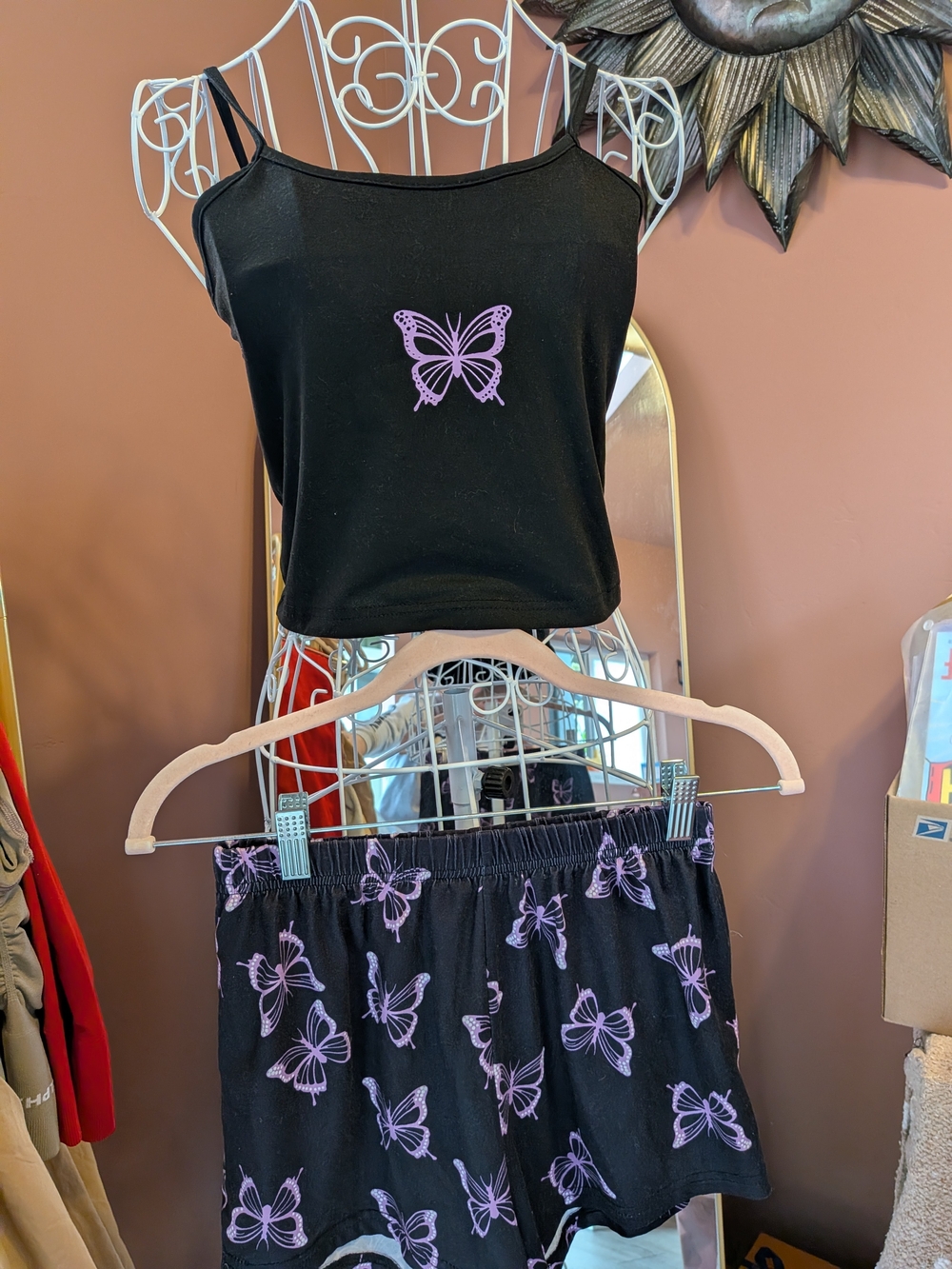 Black & Purple Butterfly Pajama Set
